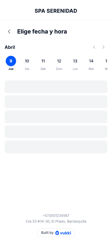 Calendario de reservas real