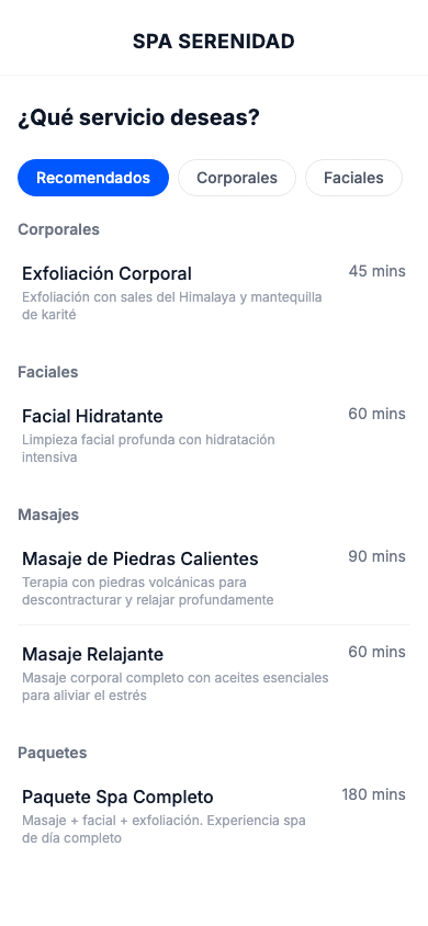 Reservas desde el celular